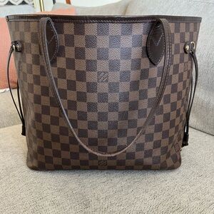 Louis Vuitton Damier Ebene Neverfull Tote Bag